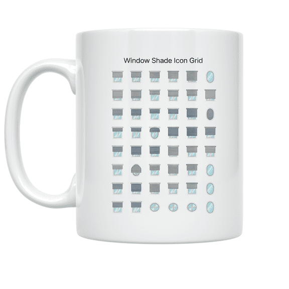 Window Shade Icon Grid Design - Home Decor Enthusiast - 11 oz Ceramic Coffee Mug