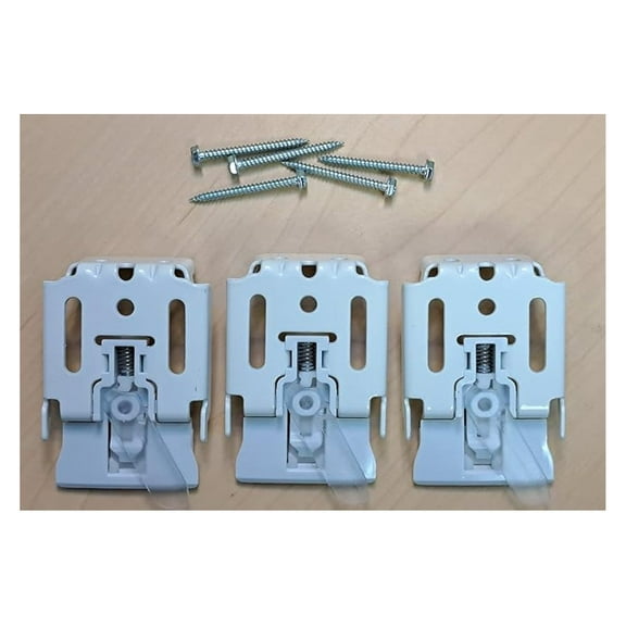 Window Shade Mounting Brackets - 3 Pack - Fits Douglas, Turnils, Comfortex, ALTA - Vignette, Silhouette, Zebra Shades - Black Aluminum Window Blind Brackets