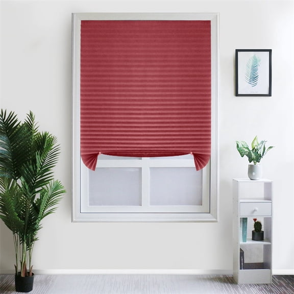 Window Shades Pleated Paper Shades for Indoor Window Covers,Blackout Blinds for Bathroom Balcony Self-Adhesive,Pleated Curtains Half-Light Window Coverings,Easy Install Temporary Privacy Shade.