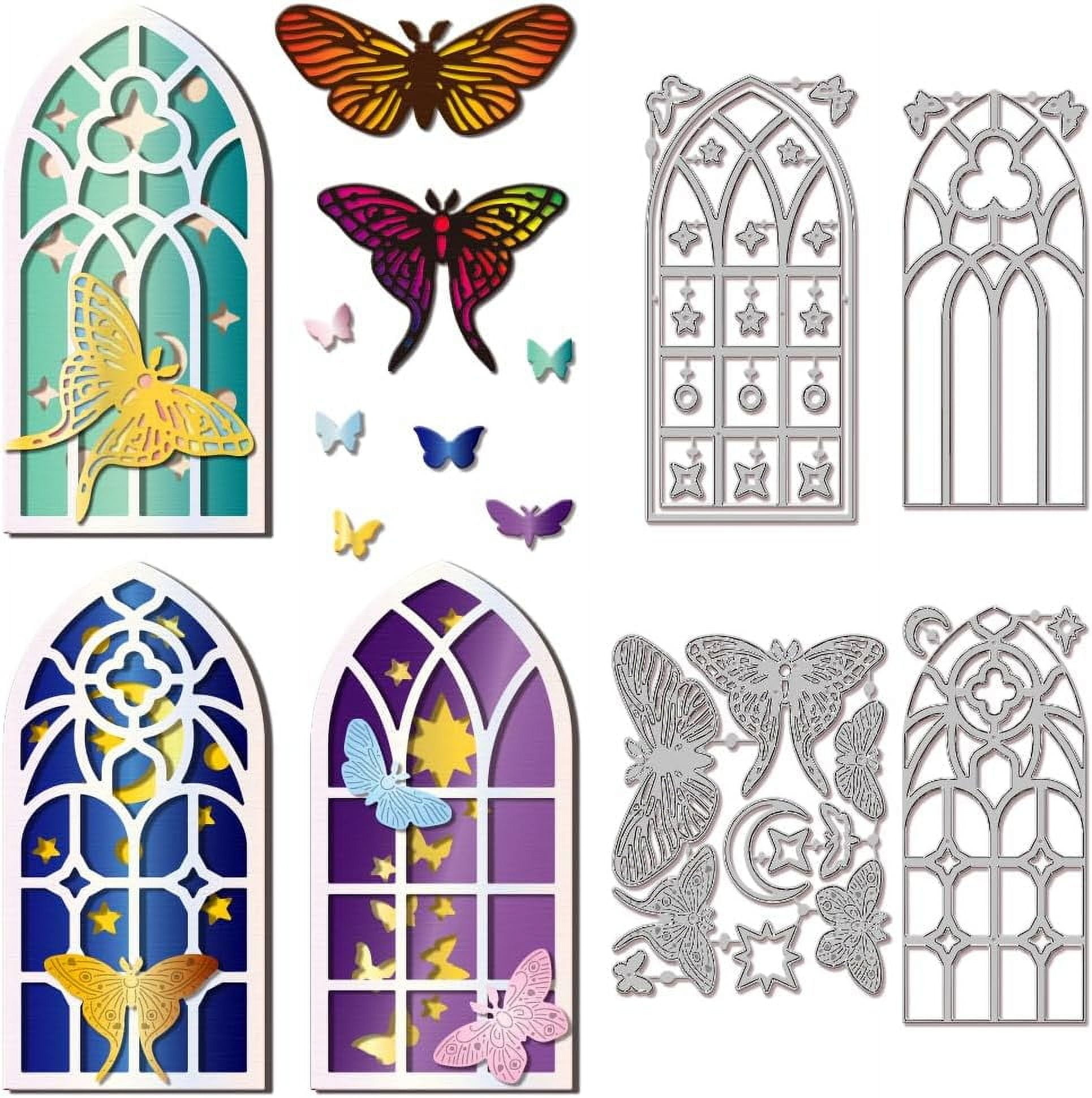 Window Shaker Cutting Dies Metal Moth Butterfly Die Cuts Window Frame ...