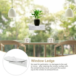 NIUBEE 2 Pack Acrylic Suction Cup Shelf, Tool Free Window Plant Shelves  With Legs, 12 Inches Clear Acrylic Indoor Ledge Garden Stand with for  Growing