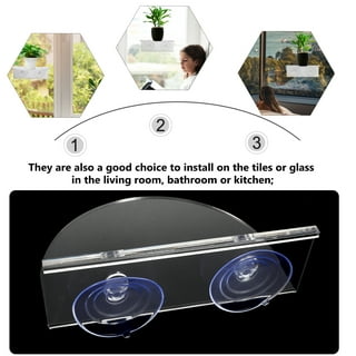 YARNOW 8 Pcs Window Planters Suction Cup Racks Clear Display Stand Clear  Shelves Suction Cup Shelf for Photo Display Shelf Clear Plant Holders  Suction