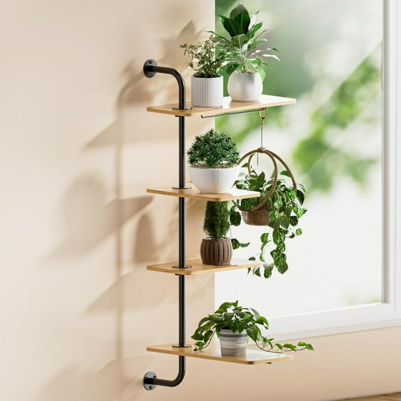Window Shelf for , 4-Tier Rotating Window Sill  Shelves Stand  Wall Holder with Hanger