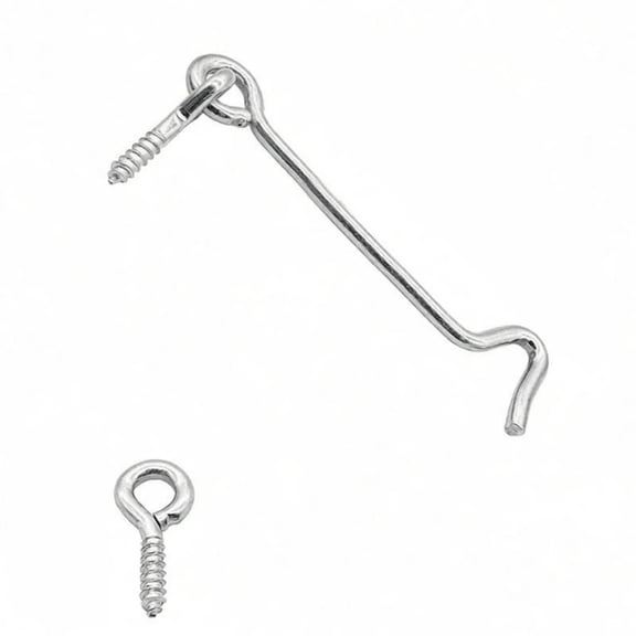 Window Shutter Hook with Mounting Screws, Durable Metal Tieback Latch, Hurricane Storm Bar Hook for Doors and Windows 4"
