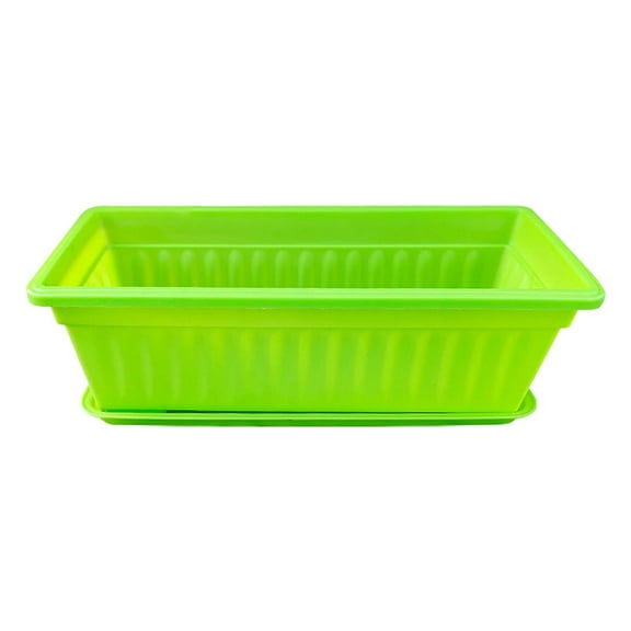 Window Sill Flower Pot with Holes and Removable Tray Outdoor Indoor Garden Use Resin Material Sturdy Elegant Modern Country Atmosphere for Carrots Potatoes Cucumbers Flowers