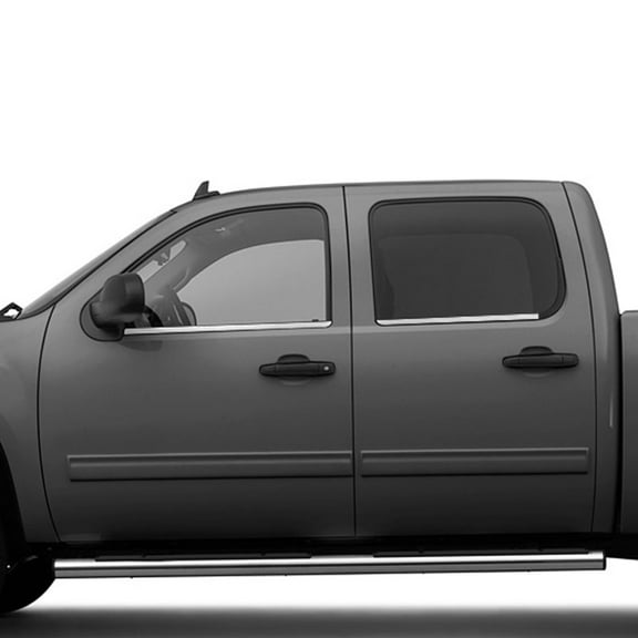 Window Sill Trim for 2007-2013 GMC Sierra 1500 Crew Cab (Stainless Steel 4pc)