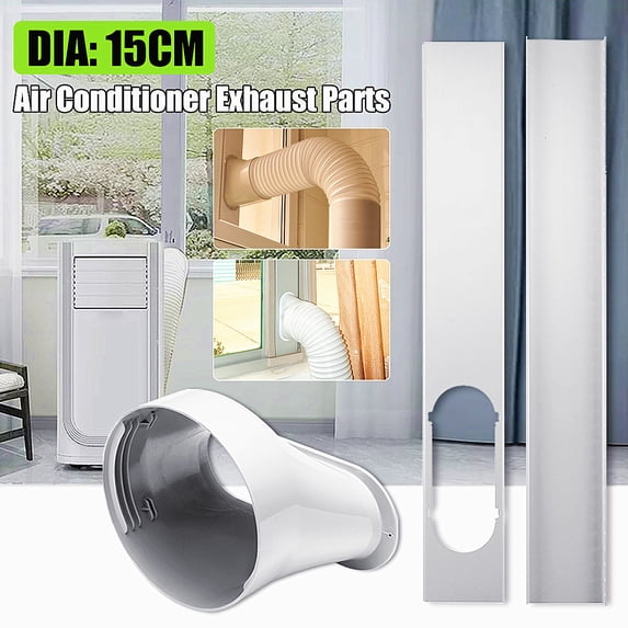 Window Slide Kit Plate Portable AC Vent Kit 5.1"/5.9" Flexible Exhaust Hose for Portable Air Conditioner