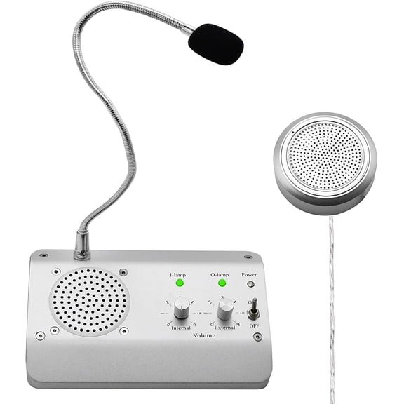 Window Speaker System, Dual Way Window Microphone Intercom Speaker, Intercom System for Business, Home, Office, School, Counter, Bank and Station