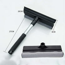 Window Squeegee for Car,2 in 1 Window Cleaner with Long Stainless Steel Handle,Sponge Car Squeegee for Gas Station, Mirror Wiper Car Glass Squeegee Window Washing,Squeegee Cleaning Supplies