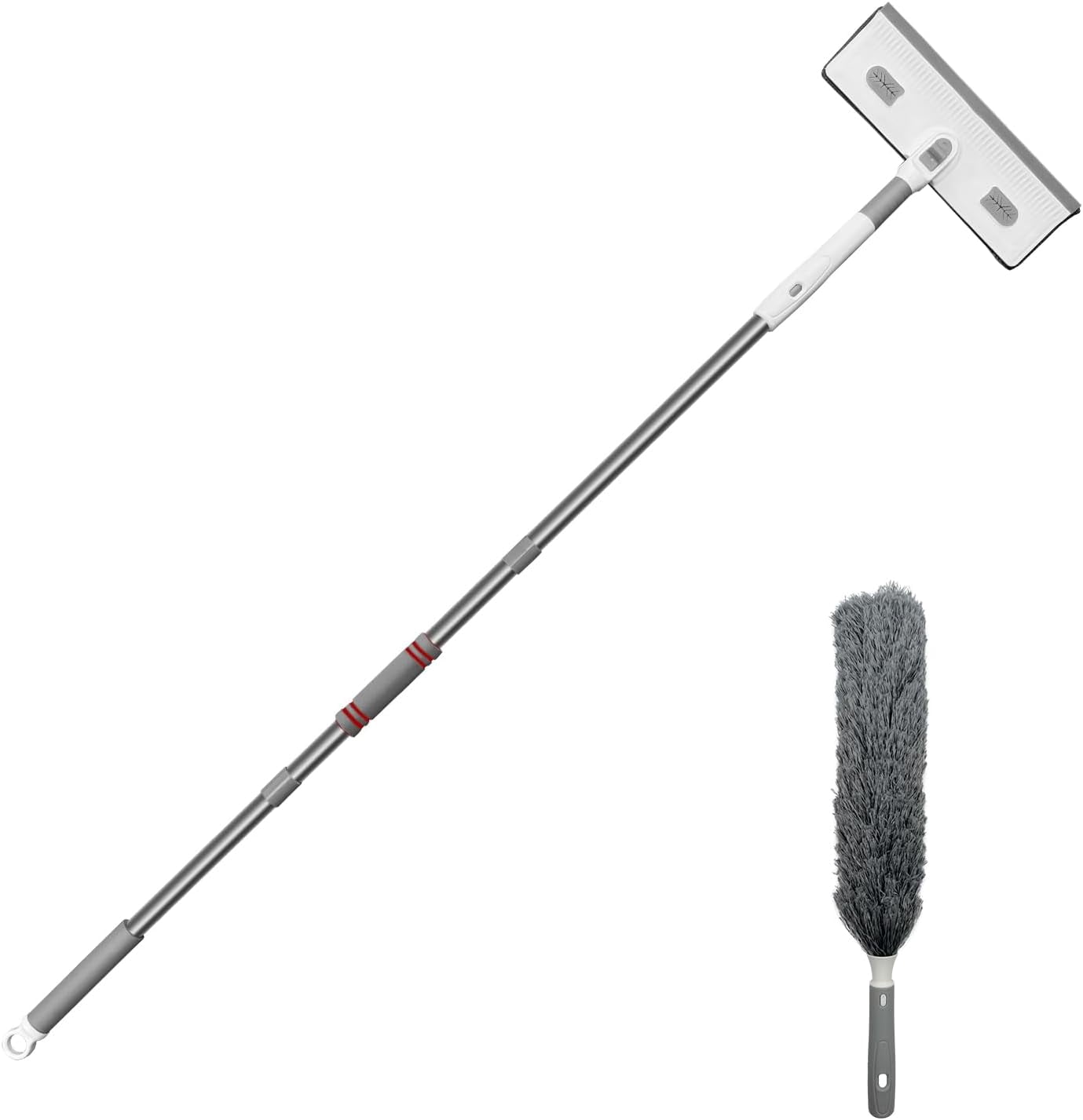 Straight Cleaner Window Squeegee Cleaner, 4 in 1 Window Cleaning Tool with Elbow and ...