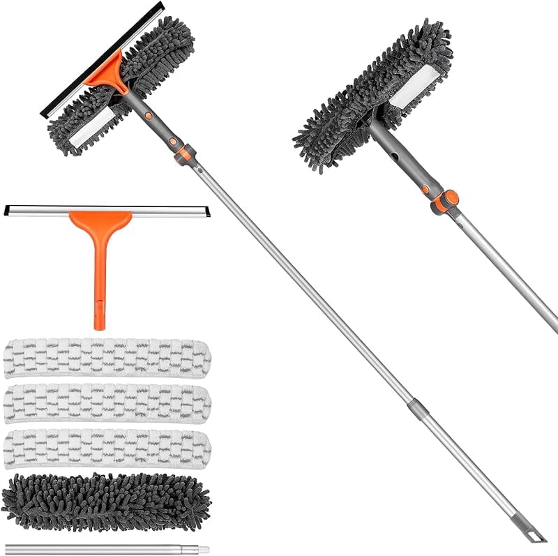 Window Squeegee Cleaner Set 2-in-1 Window Cleaning Tool with Extendable ...