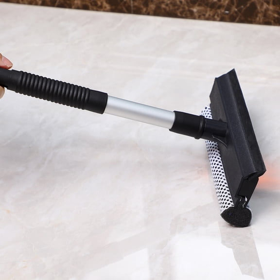 Window Squeegee Cleaning Tool, Window Cleaner Car Squeegee, Windshield Cleaning Sponge and Rubber Squeegee, Extendable Aluminum Handle 10-30 In
