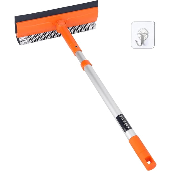 Window Squeegee for Home, Car Windshield Cleaner Tool with Extension Pole 20''-30'', Glass Door and Mirror Washer for Shower Cleaning