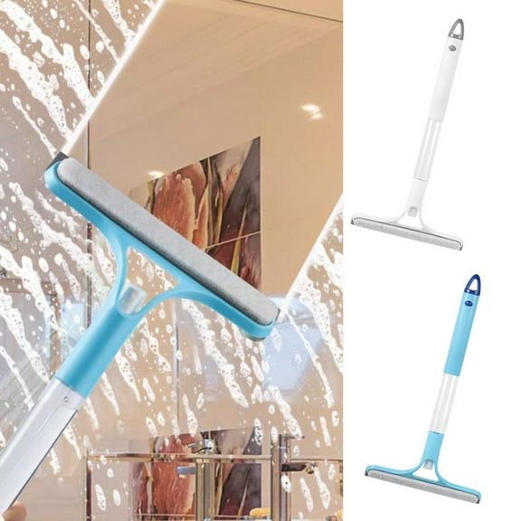 Window Squeegee with Spray Bottle, Double-Sided Scrubber & Glass Scraper for Car Windows, Mirrors & Sliding Glass Doors