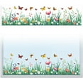 thumbnail image 1 of Window Static Cling Decal Sticker Double-Sided for Large Glass Car Windows 1 Sheet Flower and Butterfly 47.2"x11.8" Waterproof Removable Window Decal, 1 of 8