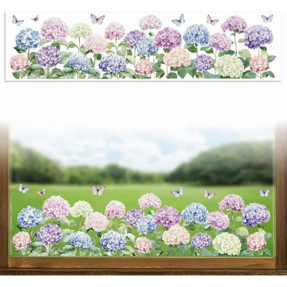 Window Static Cling Decal Sticker Double-sided for Large Glass Car Windows 1 Sheet 47.2"x11.8" Waterproof Removable Window Decal for Home Office Classroom Decoration colorful DIY