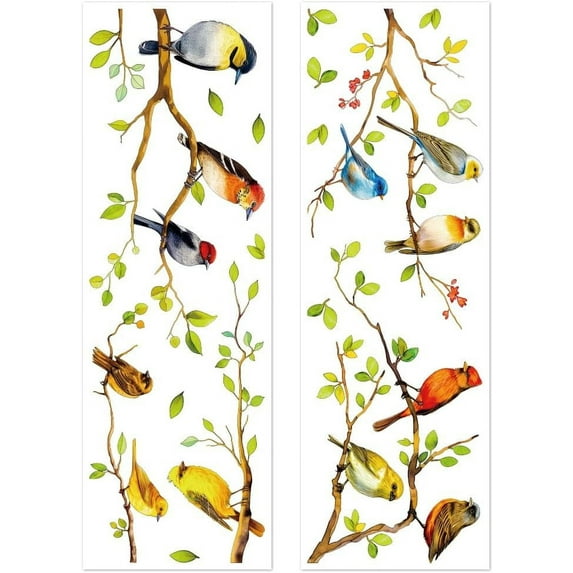 Window Static Clings Stickers Decal 11.8"x35.4" 2 Sheets with 15PCS Patterns Decorative Removable Window Sticker Cling Home Office Decor