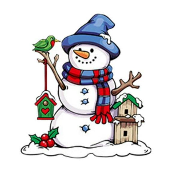 Window Sticker Christmas Window Sticker Clings Santa Snowman Wall Static Stickers/ Christmas Stickers A