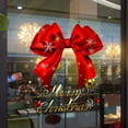 thumbnail image 1 of Window Stickers under $5! kkbbma Christmas Window Sticker Red Bow, PVC Glass Decal for Shopping Mall Home, Merry Christmas Window Cling with Snowflakes, Festive Holiday Decorations, 1 of 6