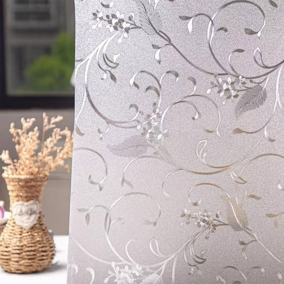 Window Stickers Light Transmitting Decorative Glass Film | Opaque Privacy Vinyl | Easy Install | Multicolor Sun Effect | Reusable Adhesive | 17.71x78.87in | 1 Roll