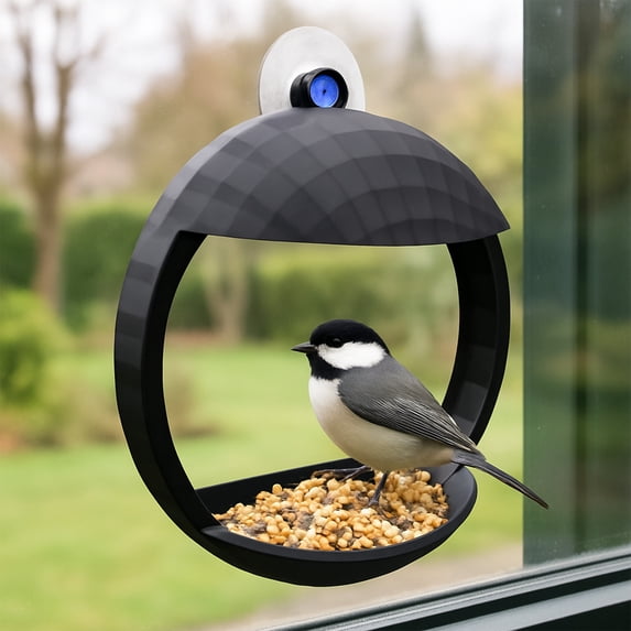Window Suction Cup Bird Feeder Clear Viewing Outdoor Bird Watching Feeder