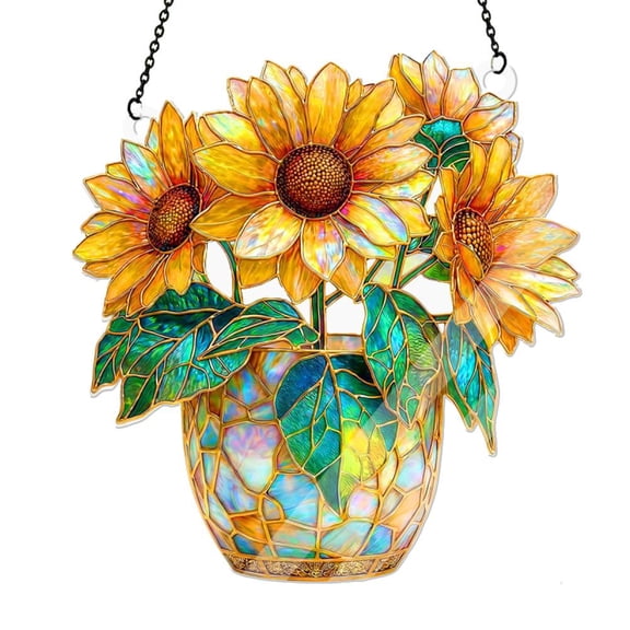 Window Sun Catcher, Acrylic Suncatchers with Chain, 8 Inch/20CM Hand-Painted Sun Window Sun Catchers For Windows,DIY
