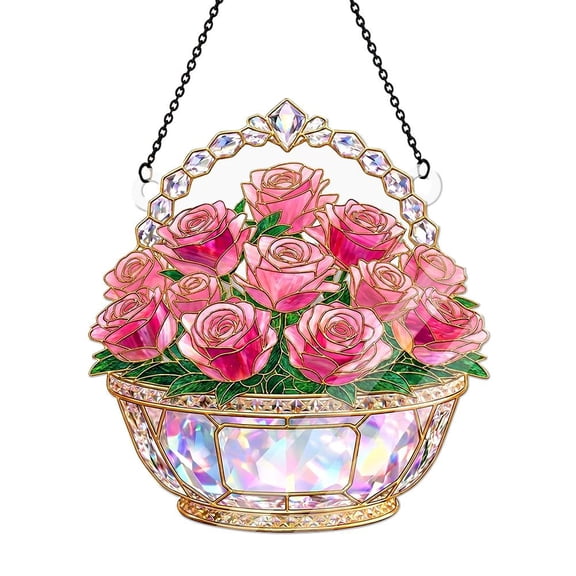 Window Sun Catcher, Acrylic Suncatchers with Chain, 8 Inch/20CM Hand-Painted Sun Window Sun Catchers For Windows,DIY