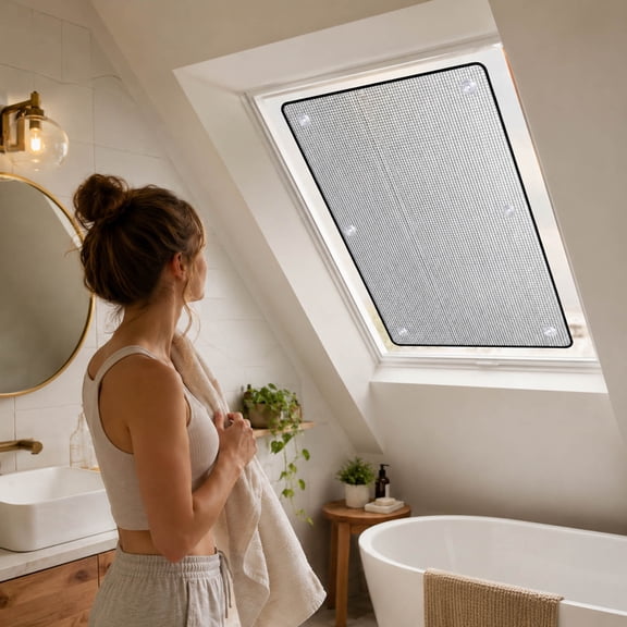 Window Sun Shade Panel Aluminum Foil Window Insulation Cover Reusable Light‑Blocking Heat‑Reduction Window Shade For Skylight Bedroom Home Windows