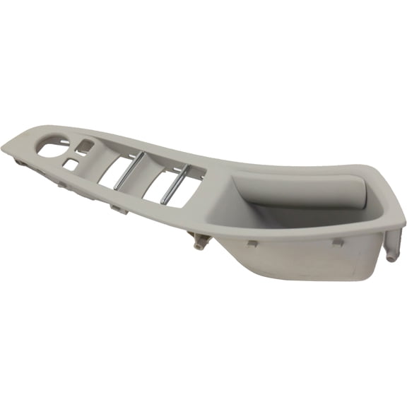 Window Switch Bezel Compatible with 2010-2016 BMW 528i Front, Driver Side With Auto Dip Mirrors Everest Gray With Auto Dip Mirrors