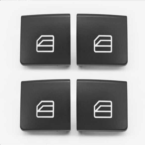 Yandian Window Switch Cover Driver Side Compatible with Mercedes-Benz E-Class C-Class 2009-2016 Black Plastic 4 pack