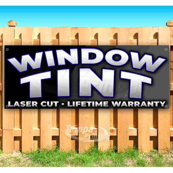 Window Tint 13 oz Vinyl Banner With Metal Grommets