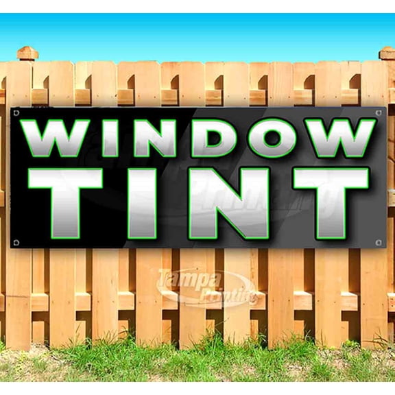 Window Tint 13 oz Vinyl Banner With Metal Grommets