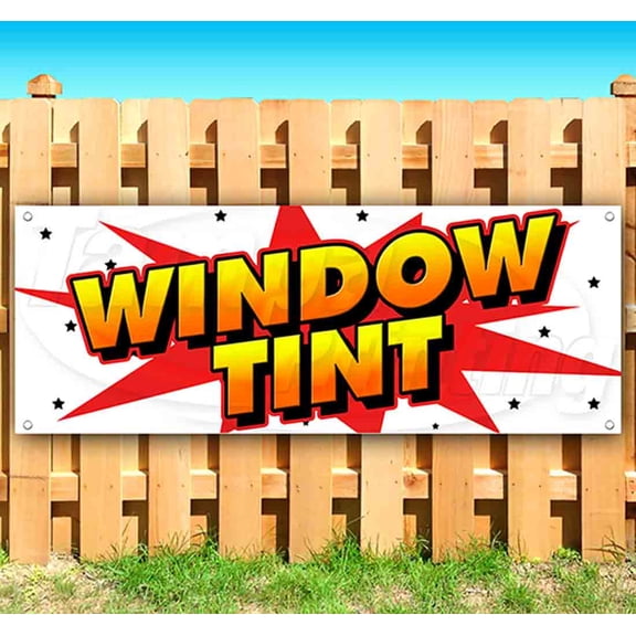 Window Tint 13 oz Vinyl Banner With Metal Grommets