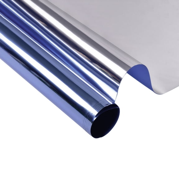 Window Tint for Home One Way Daytime Privacy Window Film Heat Control Sun Blocking Anti UV Non-Adhesive Static Cling Reflective Mirror Glass Film for Home Office Dark Blue 16 inch*6.5FT