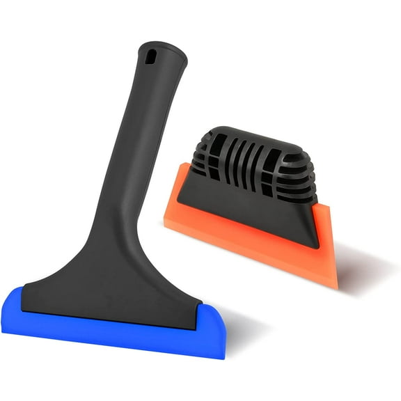 Window Tint Tool All-Purpose 6'' Silicone Cleaning Squeegee 5-inch Handy Small Rubber Window Squeegee Auto Water Blade for Car Windshield, Window, Mirror, Glass Door,Shower (Blue and Orange)