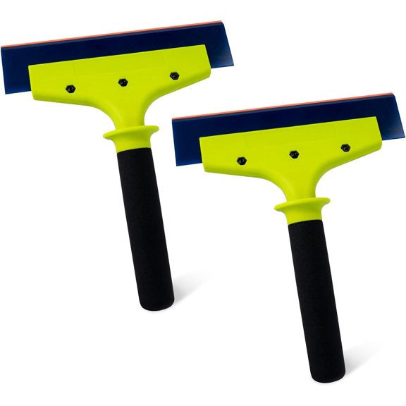 Window Tint Tools 2 Pack Rubber Squeegee with Nylon Handle, 8-in