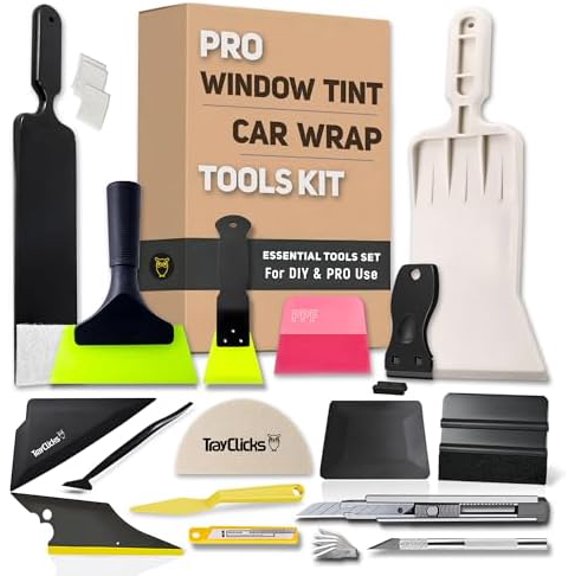 Window Tint Tools kit Vinyl Wrap Tool for Car Tinting Windshield Back Window Squeegee Bulldozer Squeegee Scrubber Paddle Rubber for Car Wrapping PPF Film Installation Auto Tint Kit Professional