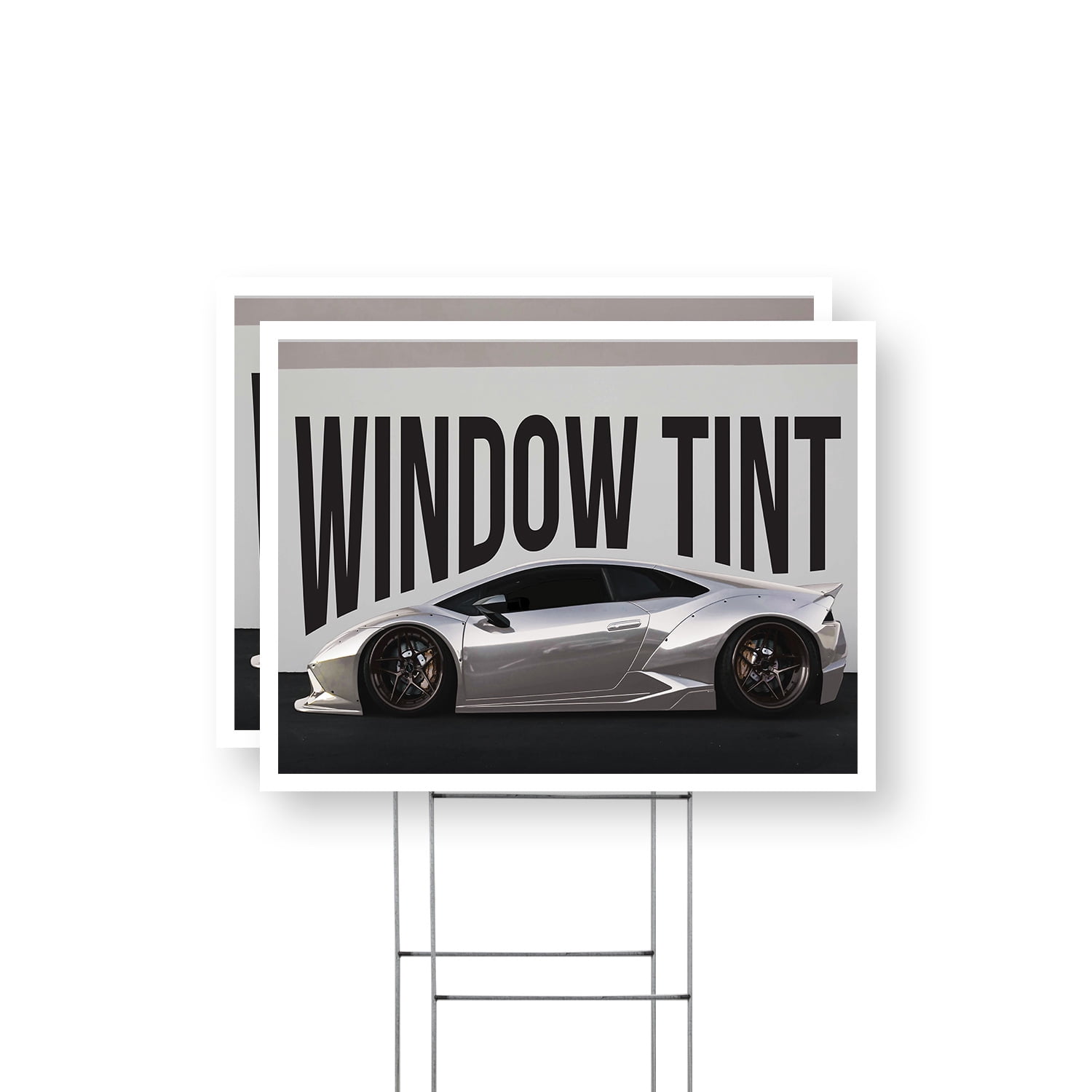 Window Tint Yard Sign 2 Pack of 12 Inch x 16 Inch Double Sided ...