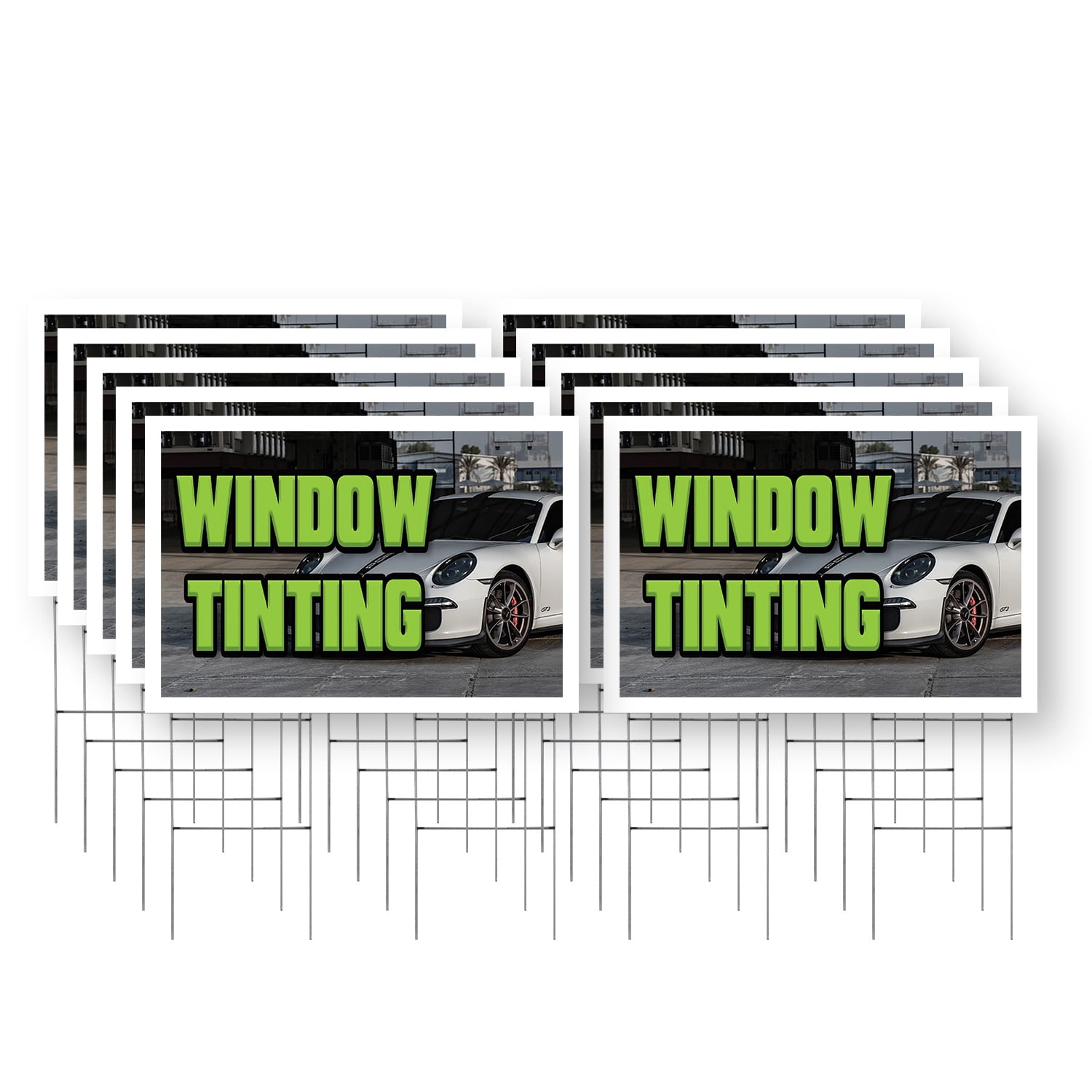 Window Tinting Yard Sign 10 Pack of 24 Inch x 36 Inch Double Sided ...