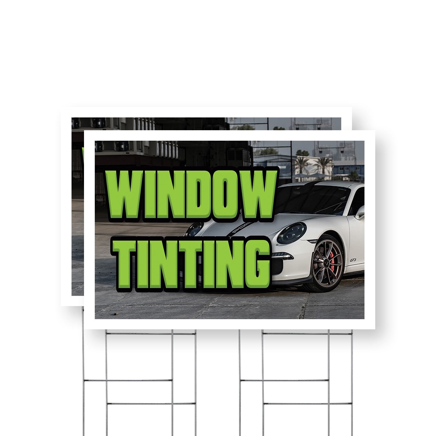 Window Tinting Yard Sign 2 Pack of 24 Inch x 36 Inch Double Sided ...