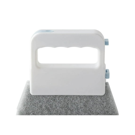 Window Track Cleaner Pro - Heavy-Duty Slots Cleaning Brush w/Interchangeable Washable Heads for Hollow Rails, Shower Tracks, Door Grooves & Vents - Ergonomic Multi-Surface Scrubber Tool Blue