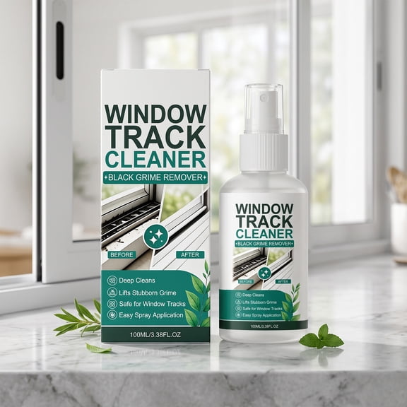 Window Track Cleaner Spray for Sliding Door Tracks and Window Sill Crevices, Deep Dirt and Grime Dissolving Spray Solution for Narrow Gap Frame Groove Care, 3.38 fl oz