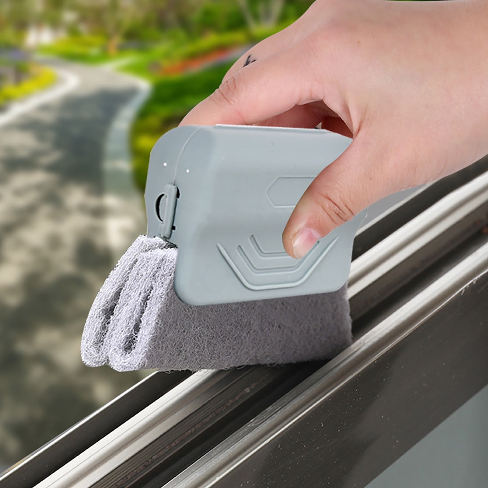 View of Window Track & Sill Cleaning Brush 2 Pack | Removable Slot Scrubber for ...
