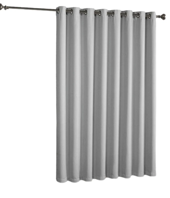 Gorgeous Home Linen Versatile K100 Silver Gray Thermal Blackout Patio Door Window Grommet Curtain Extra Wide Room Divider 100" Wide X 84" Length 1Pc