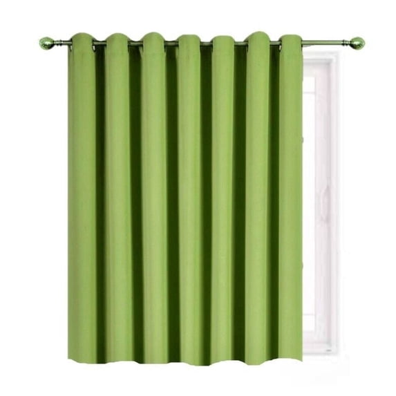 Gorgeous Home Linen Window Thermal Large Curtain for Sliding Door Blackout Panel for Patio & Hall Room Silver Grommets Lime Green 1pc 100"x 84" Each