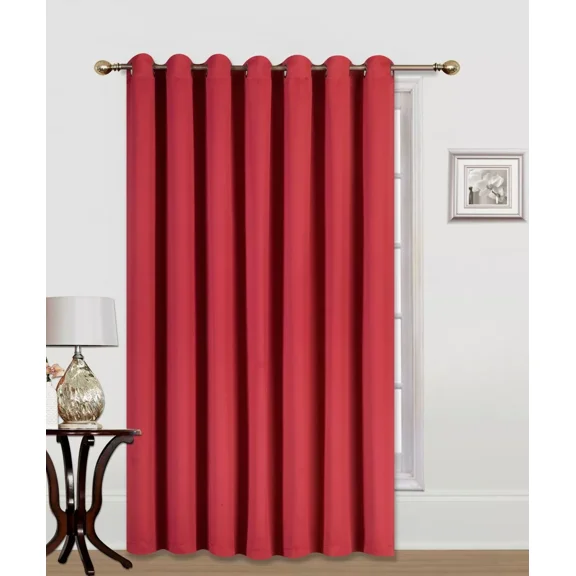 Window Treatment K100 Panel Thermal Insulated Top Grommet Blackout Curtains/Drapes for Bedroom, Living Room, Divider Room, Sliding Door Patio Extra Wide (1 Panel 100" wide X 84" long DARK RED color )
