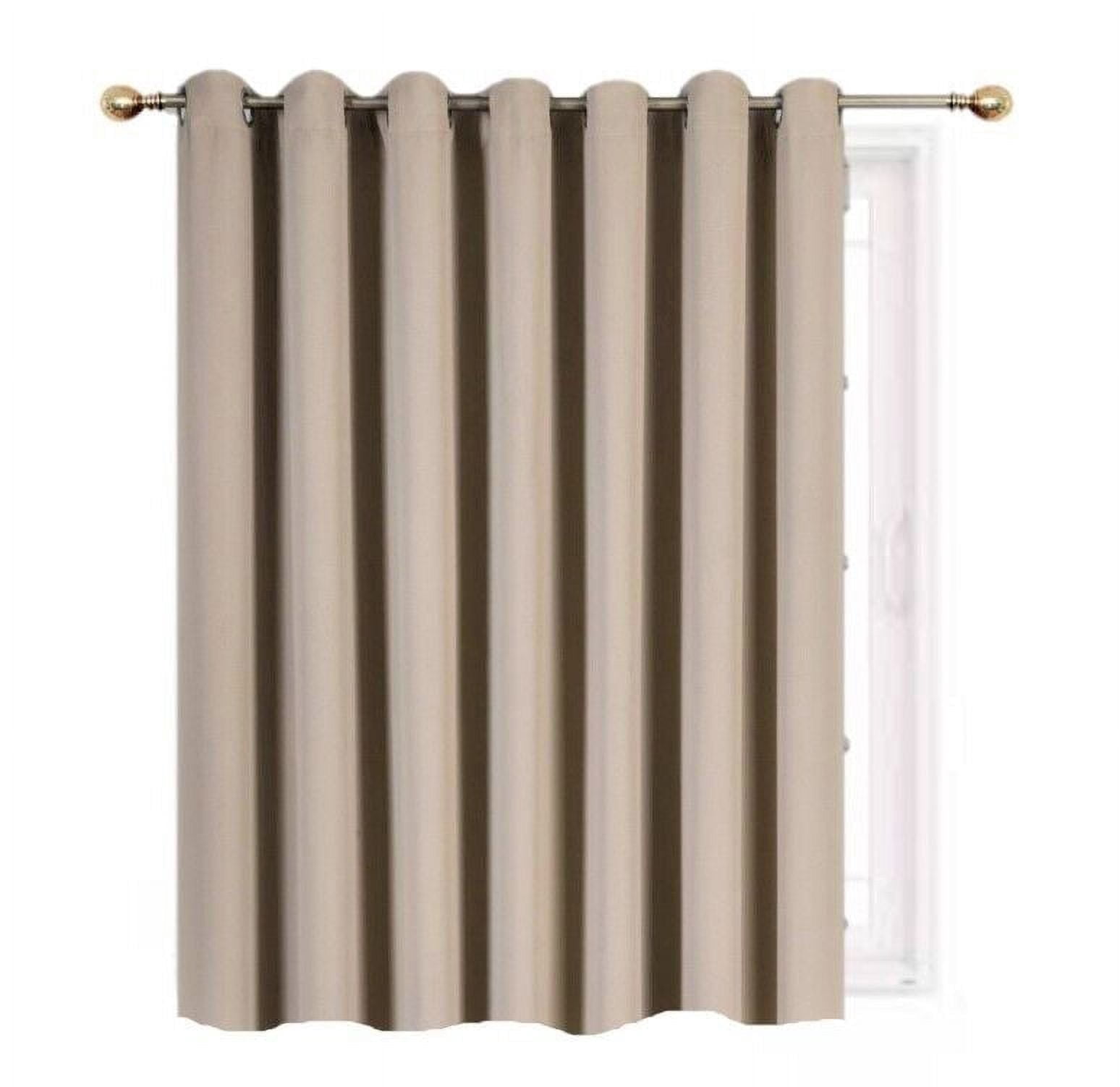 Gorgeous Home Linen Window Thermal Large Curtain for Sliding Door Blackout Panel for Patio & Hall Room Silver Grommets Taupe 1pc 100"x 84" Each
