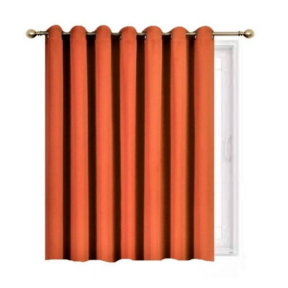 Window Treatment K100 Panel Thermal Insulated Top Grommet Blackout Curtains/Drapes for Bedroom, Living Room, Divider Room, Sliding Door Patio Extra Wide (1 Panel 100" wide X 84" long BRICK color )