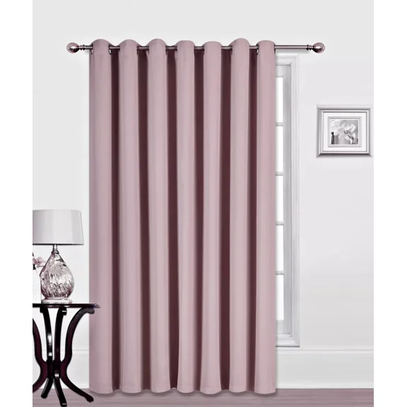 Window Treatment K100 Panel Thermal Insulated Top Grommet Blackout Curtains/Drapes for Bedroom, Living Room, Divider Room, Sliding Door Patio Extra Wide (1 Panel 100" wide X 84" long PINK color )