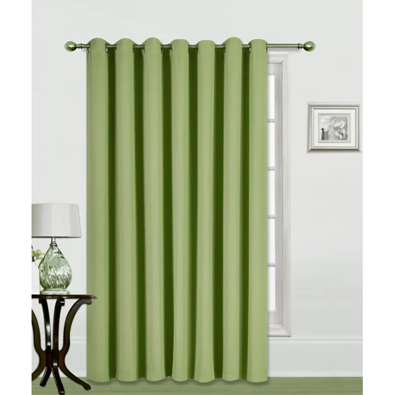 Window Treatment K100 Panel Thermal Insulated Top Grommet Blackout Curtains/Drapes for Bedroom, Living Room, Divider Room, Sliding Door Patio Extra Wide (1 Panel 100" wide X 84" long SAGE color )